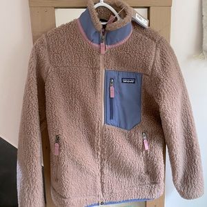 Brand new zip up retro pile jacket